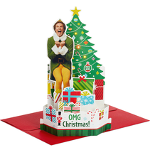 The movie Elf pop-up Christmas card featuring Buddy the Elf.