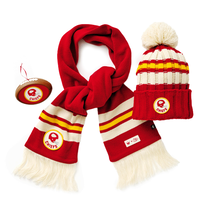 Chiefs ornament, scarf and beanie hat.